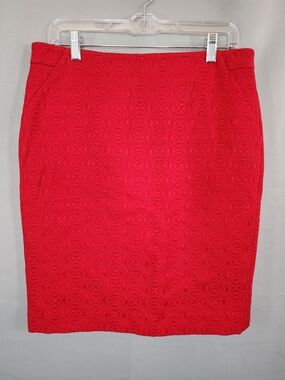 The Limited Red Textured Pencil Skirt